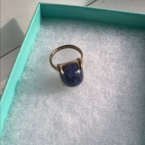 Tiffany and co silver Ring with Blue Stone